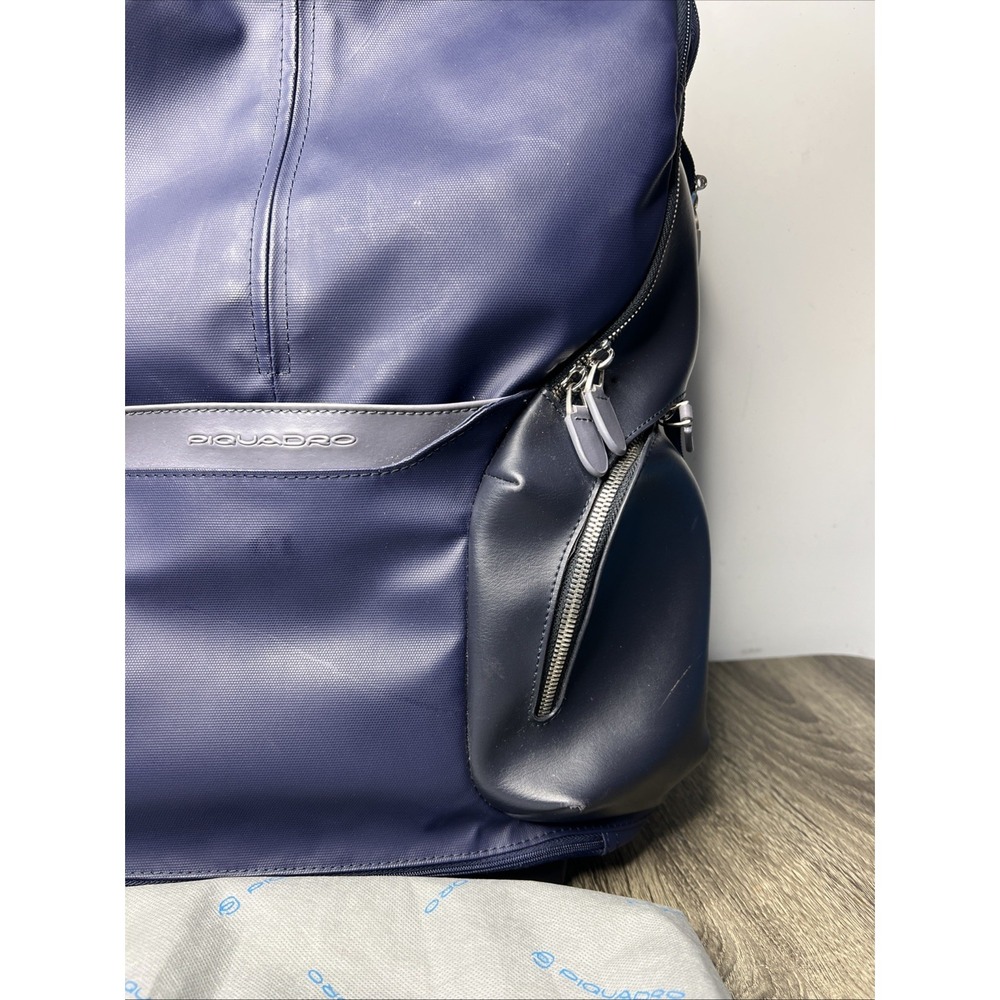 PIQUADRO Coleos Cabin Backpack Trolley Night Blue Rolling Suitcase Carry-On EUC! - Picture 6 of 16